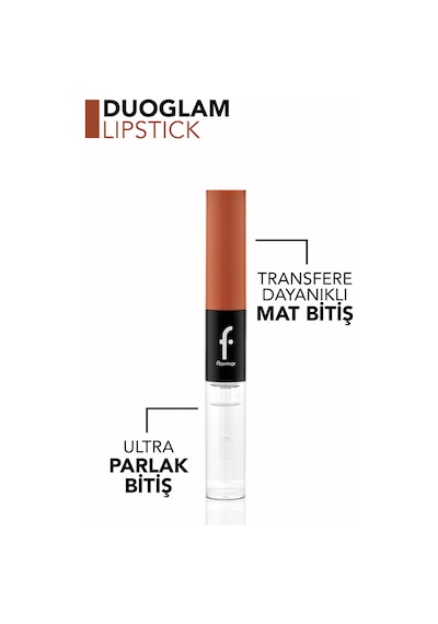 Flormar Duoglam Yüksek Pigmentli Kremsi Likit Ruj & Ultra Kalıcı Dudak Parlatıcısı 006 Cocoa Charm