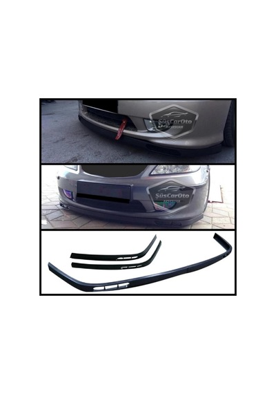 Honda Civic Vtec2 2001-2006 Uyumlu Üniversal Laguna Lip Esnek Ön Lip 2 Parça Tampon Altı Dil Karlık Ön Ek 00 Şüscaroto Aksesuar