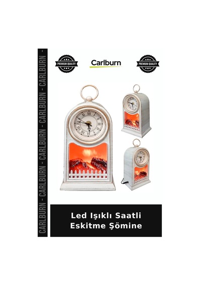 Led Işıklı Saatli Eskitme Şömine Nostalji Sevenlere Salon Süsü Doğum Günü Sürprizi Çok Renkli