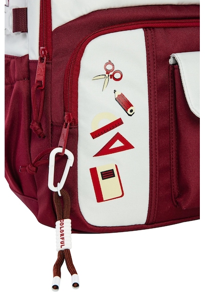 Unisex Ortaokul Lise Okul Sırt Çantası Çok Gözlü 16 İnç Laptop Bölmeli Soft Kumaş Bordo