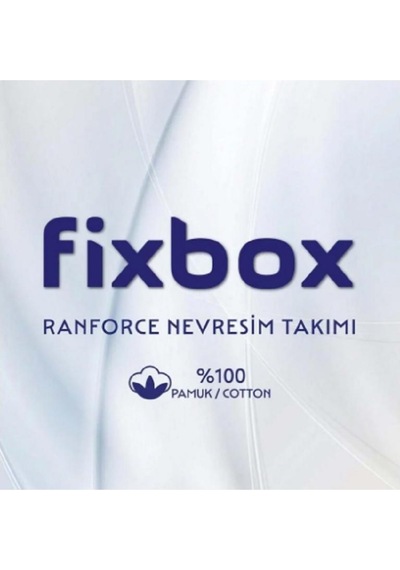 Fixbox Ranforce Tek Kişilik Lastikli Çarşafı Nevresim Takımı Linea Pudra