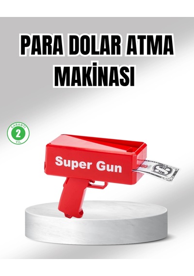 Super Money Gun Para Saçma Tabancası Yüksek Atış Güçlü Kırmızı Model "
