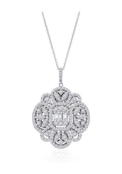 2.05 Karat Baget Pırlanta Kolye 75932946