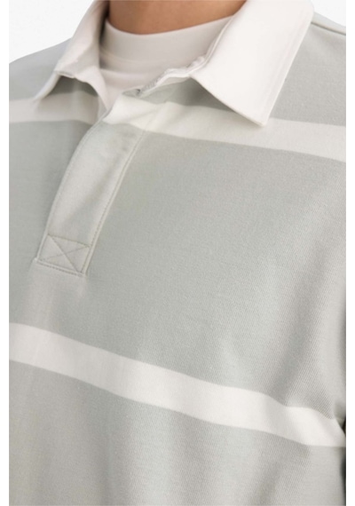 Defacto %100 Pamuk Çizgili Sweatshirt F9832ax26spgn1255 Yeşil-gn1255