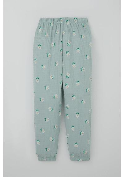 Breeze Kız Çocuk Pijama Takımı Papatya Desenli 4-8 Yaş, Su Yeşili Su Yeşili