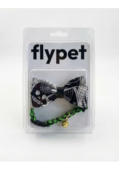 Flypet Kurukafa Desenli Papyon Kedi Tasma & Yavru Köpek Tasma 13cm-24cm Ayarlanabilir Tasma