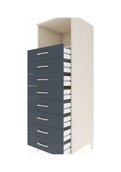 Kronos Dolap Tek Raflı 8 Çekmeceli 60x59x182 Aytaşı-antrasit Aytaşı