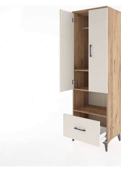 Hyperion Dolap 3 Raflı Tek Çekmeceli Tek Askılı 60x44x195 Çam-aytaşı Atlas Çam