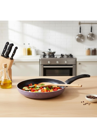 Papilla Optimum Argos Plus 26 Cm Mor Kırçıl Granit Efektli Yapışmaz Kızartma Ve Sote Tavası Çok Renkli