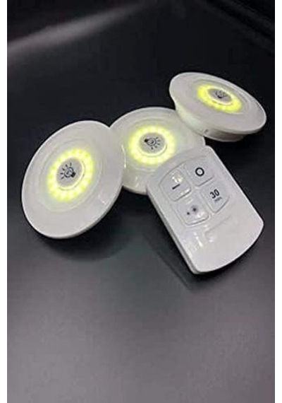 Senon 3'lü Led Lamba, Uzaktan Kumandalı Spot Lamba, Dolap Altı Lamba, Kiler Aydınlatma Lambası, Mutfak Lambası, Kablosuz Led Lamba Açık Lacivert