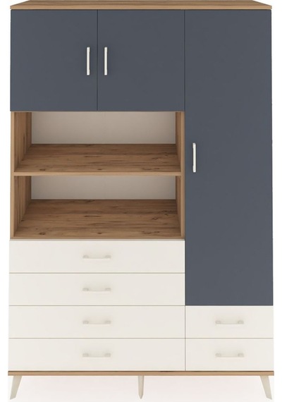 Hyperion Dolap 9 Raflı 6 Çekmeceli 3 Kapaklı 132x44x195 Çam-antrasit/aytaşı Antrasıt/aytası Hyperion Dolap 9 Raflı 6 Çekmeceli 3 Kapaklı 132x44x195 Çam-antrasit/aytaşı Antrasıt/aytası