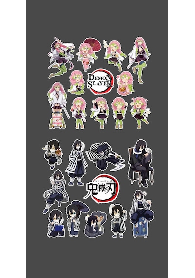 Mitsuri Kanroji-obanai Iguro-kimetsu No Yaiba-demon Slayer Süsleme-çıkartma-etiket