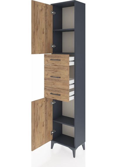 Arges Dolap 3 Raflı 3 Çekmeceli 2 Kapaklı 44x30x221 Antrasit-çam Antrasit Arges Dolap 3 Raflı 3 Çekmeceli 2 Kapaklı 44x30x221 Antrasit-çam Antrasit