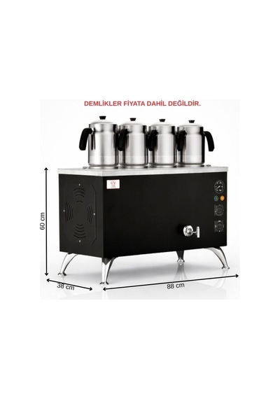 Anka Elektrikli Black Pro Compact Smart 4 Demlikli 40 Litre Çay Makinesi 220v