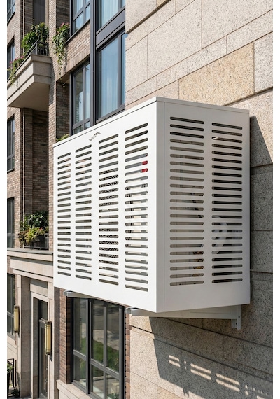 Klima Motoru/dış Ünite Gizleme/koruma Kafesi Xl 120x62x150 H Slotted Beyaz