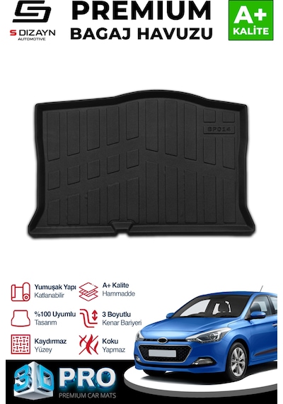 S-dizayn Hyundai İ20 3d Pro Bagaj Havuzu 2014-2020 A+ Kalite