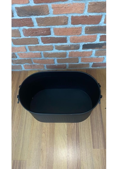 Siyah Oval Şömine Maşa Ve Odunluk Seti
