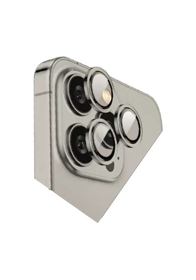 Mey İthalat iPhone Uyumlu 15 Pro Max Bilvis Titan Kamera Lens - Titan Gri Renkli