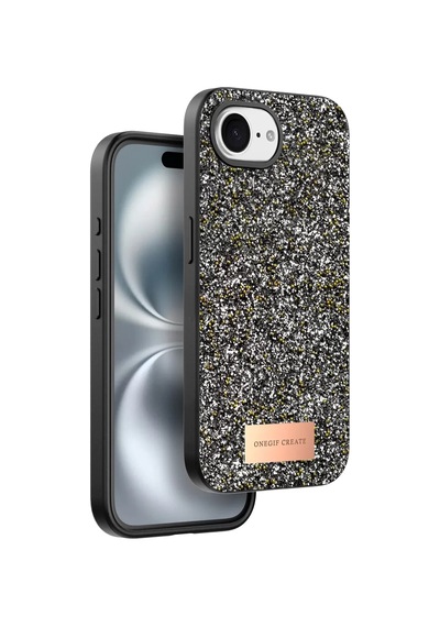 Onegif Apple iPhone Uyumlu  16e Uyumlu Bright Simli Kapak - Gümüş