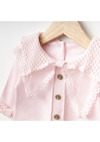 Ürünya Kız Bebek Pamuklu Uzun Kollu İşlemeli 5'li Set Pembe