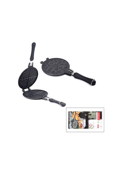 20 Cm Granit Döküm Waffle Tava - Bakalit Saplı Siyah