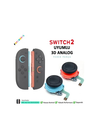 Ns2 Sol Sağ Analog 3d Joystick Joy-con Tamir Seti Switch 2 Yedek Parça Mavi-turuncu