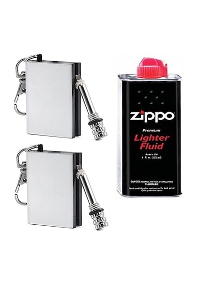 2 Adet Metal Kibrit Ve Benzin 125 Ml Siyah