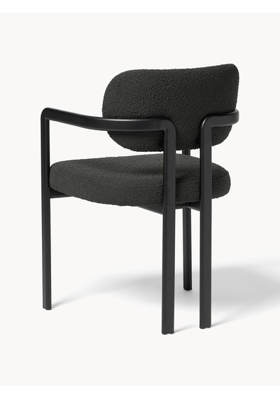 Dedar Milano X Westwing Adrien Kolçaklı Sandalye - Ekru, Lüks Kumaş Siyah