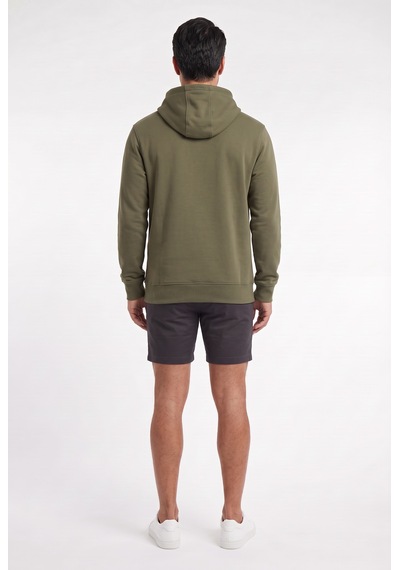 Sup Marvel Logo Baskılı Kapüşonlu Haki Erkek Sweatshirt 12082 Siyah