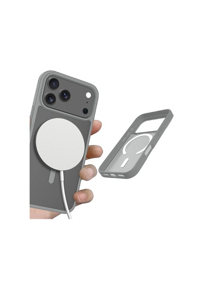 Joko Apple Uyumlu iPhone 17 Pro Max Kılıf Jota Seri Magsafe Kapak Gri