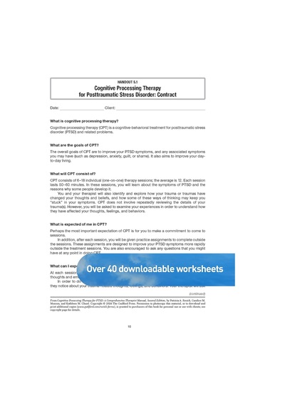 Cognitive Processing Therapy For Ptsd: A Comprehensive Therapist Manual