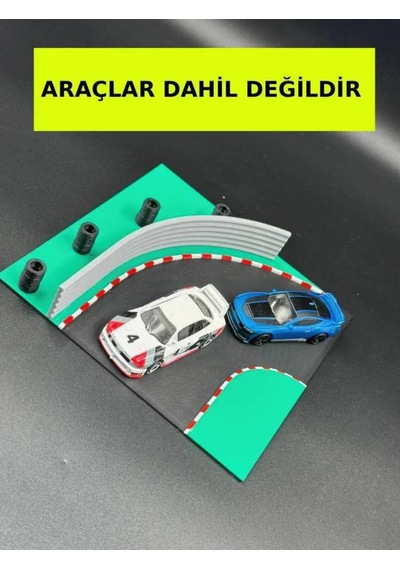 1:64 Ölçekli Yarış Pisti Diorama Siyah - Yeşil