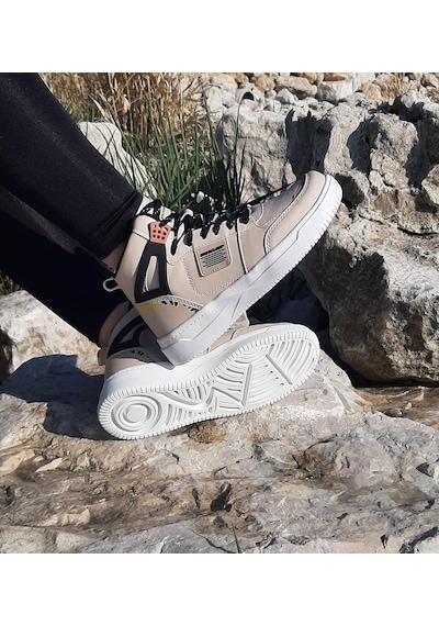 Dunlop 2243 Bej Renk Fuspetli Ortapedik Boğazlı Spor Ayakkabı AYKSAYAK-000504