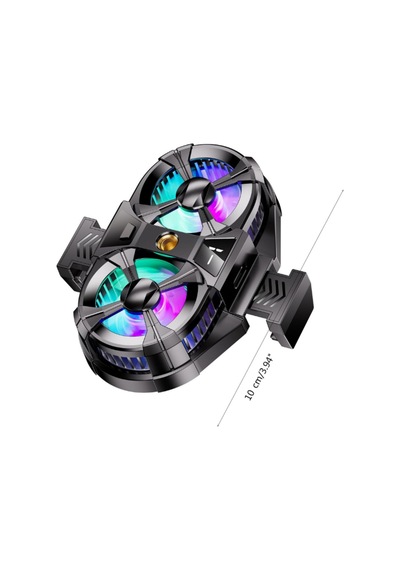 Telefon Soğutucu Fan Çift Pervaneli 3 Kademeli Rgb Göstergeli Bütün Telefon Modelleri İle Uyumlu Siyah - 877955400