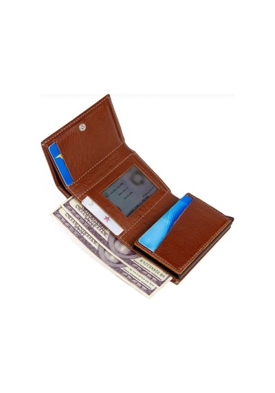 Newish Polo Mekanizmalı Rfid Özellikli Cüzdan Kredi Kartlık - Hakiki Deri Taba