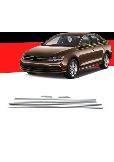 Volkswagen Jetta Krom Cam Çıtası 2011 Sonrası 6 Parça