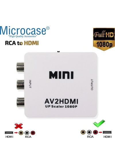 Rca To Hdmı Tos Av Çevirici Dönüştürücü Av2Hdmı - Al2666