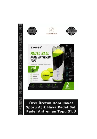 Özel Üretim Hobi Raket Sporu Açık Hava Padel Ball Padel Antreman Topu 3'lü