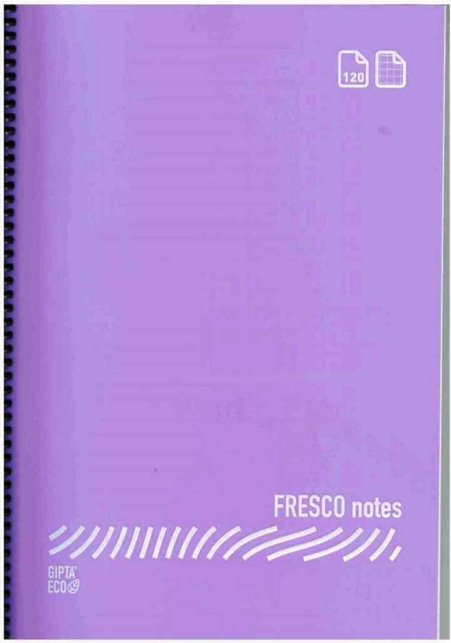 Fresco Spiralli Plastik Kapak Defter 120 Yaprak Kareli A4 Ebat - 2 Adet