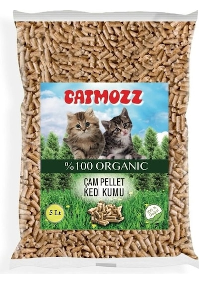 Catmozz Doğal Organik Çam Peleti Kedi Kumu 5 L Catmozz Doğal Organik Çam Peleti Kedi Kumu 5 L