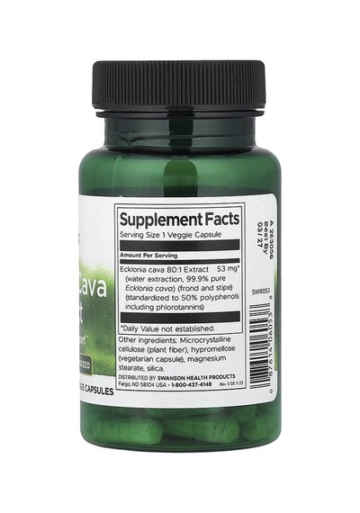 Swanson Vitamins, Ecklonia Cava Extract, 30 Veg Capsules 53 Mg Per Capsule