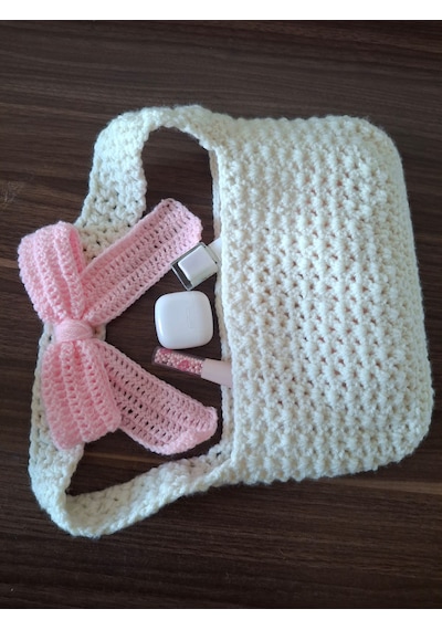 Youngcraft Kurdaleli Şık El Örgüsü Çanta Açık Krem