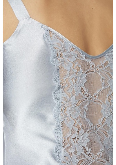Pierre Cardin Mist Saten Dantelli 3'lü Kadın Sabahlık-şort Takım 2480 Mist