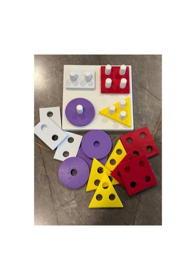 Montessori Geometrik Şekil Eşleştirme Şekil Yerleştirme Oyunu
