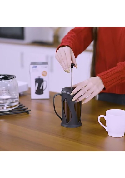 Kahve & Çay Presi, Paslanmaz Metal Süzgeçli Coffee French Press, Bitki Çayı Demliği 500 Ml Siyah Diğer