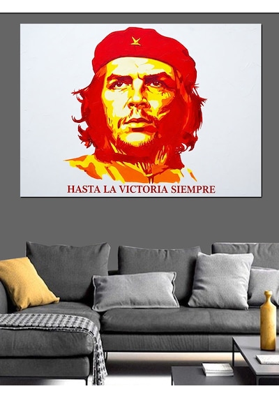 Che Guevara Sanatsal Portre Dekoratif Kanvas - Mdf Ahşap Tablo