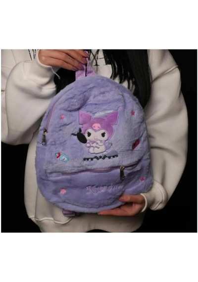Çılgıntrend Sanrio Kawai Karrakterleri Kitty -melody -kuromi Peluş Sırt Çantası mor
