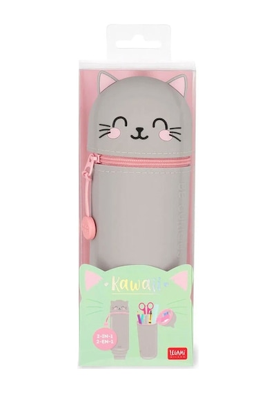 Legami Kawaii 2-ın-1 Silikon Kalem Çantası Kedi Ka0016 Çok Renkli