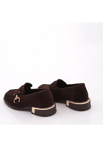 Dgn 26076 Kadın Loafer Ayakkabı Kahve Süet
