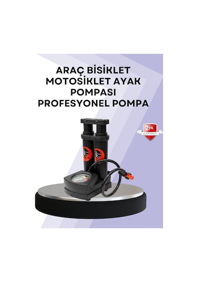 Northcity Basınç Saatli Ayak Pompası - Bisiklet Ve Araç Uyumlu, Pratik Ve Hassas